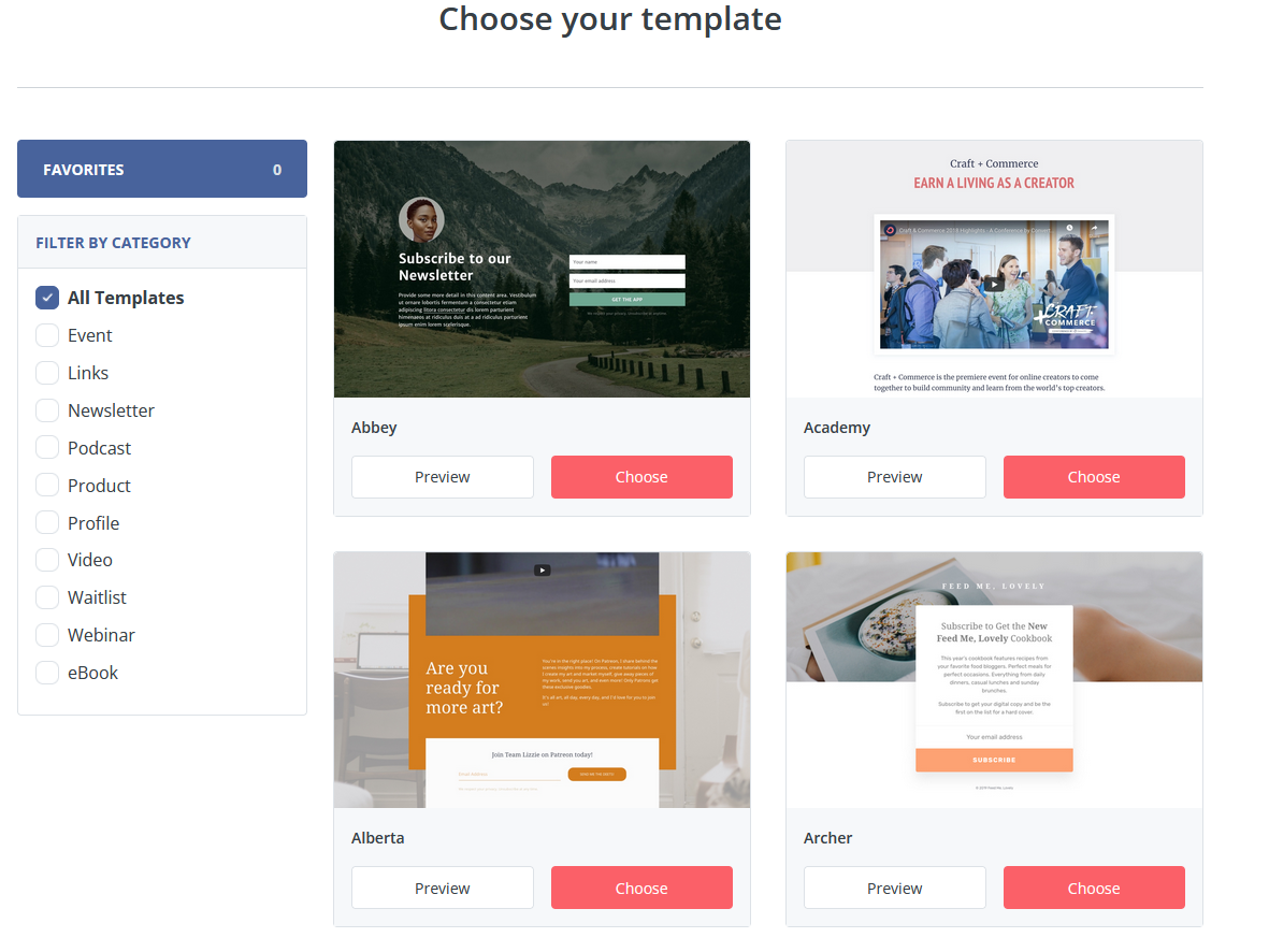ConvertKit Landing PAge Templates