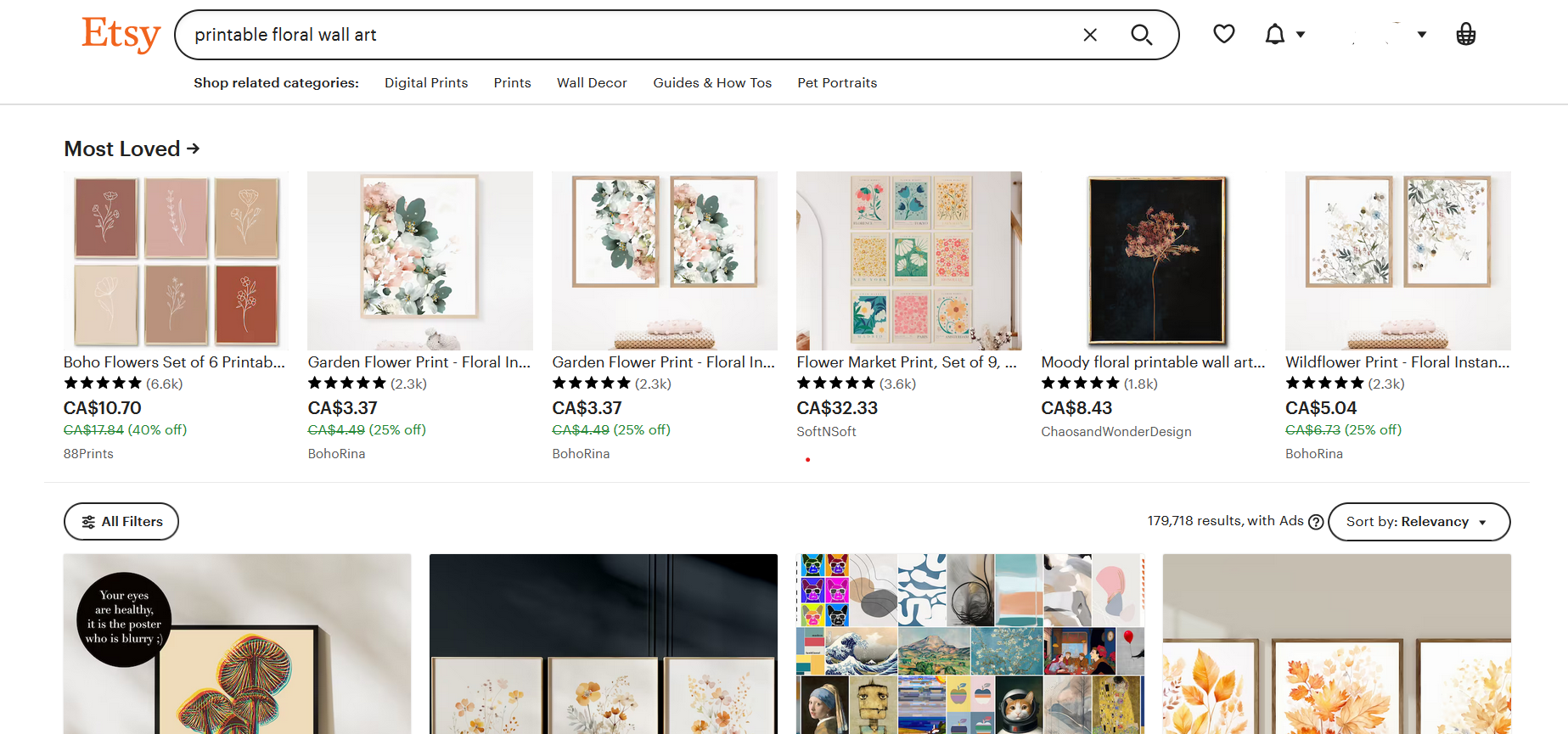 Etsy printables