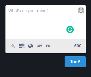 Mastodon Toot window