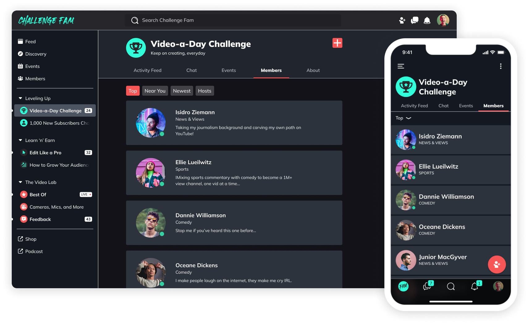 Mighty Networks - Challenge Fam - Members - Paired Dark