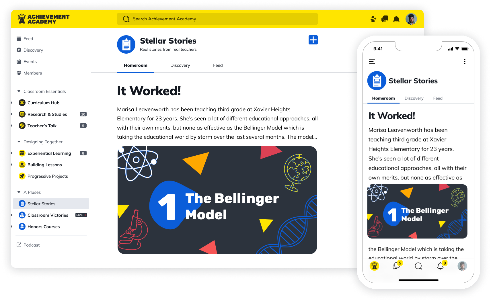 Mighty Networks - Graphics - Achievement Academy - Content - Page Paired Light