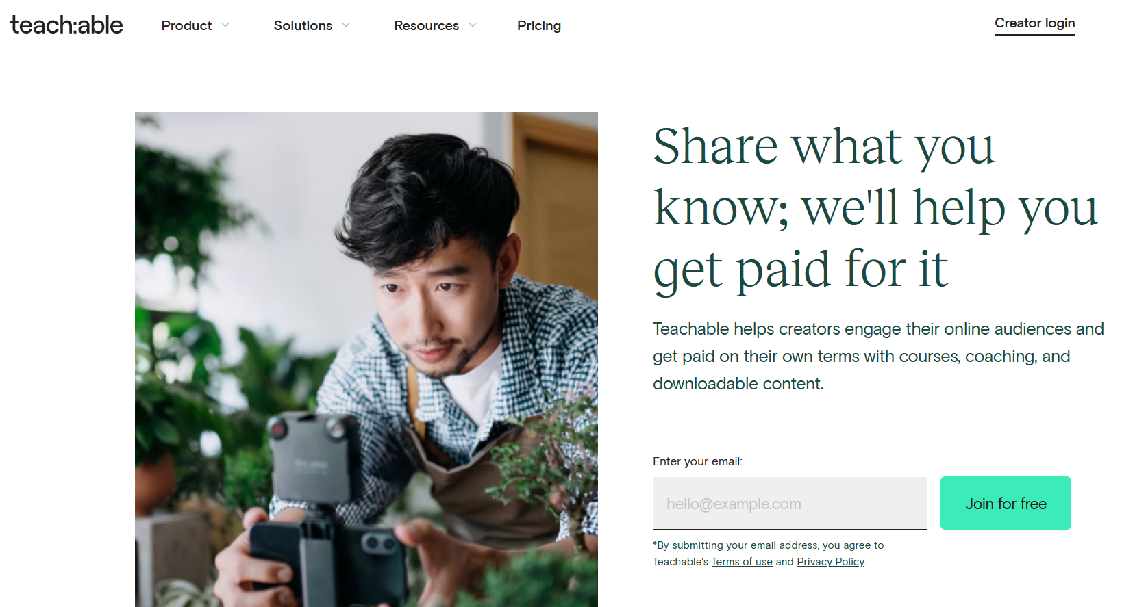 teachable homepage